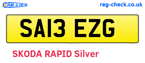 SA13EZG are the vehicle registration plates.