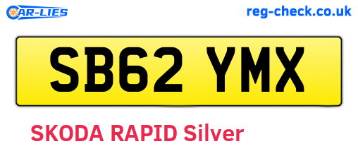 SB62YMX are the vehicle registration plates.