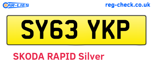 SY63YKP are the vehicle registration plates.