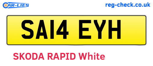 SA14EYH are the vehicle registration plates.