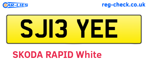 SJ13YEE are the vehicle registration plates.