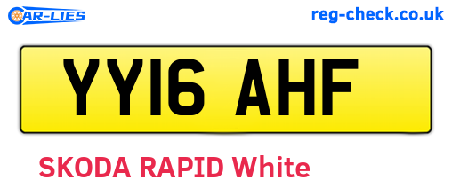 YY16AHF are the vehicle registration plates.