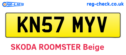 KN57MYV are the vehicle registration plates.