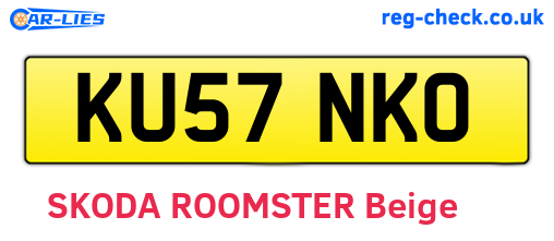 KU57NKO are the vehicle registration plates.