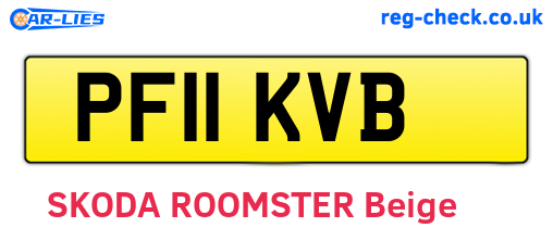 PF11KVB are the vehicle registration plates.