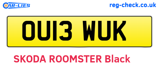 OU13WUK are the vehicle registration plates.