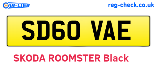 SD60VAE are the vehicle registration plates.