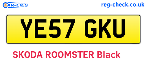 YE57GKU are the vehicle registration plates.