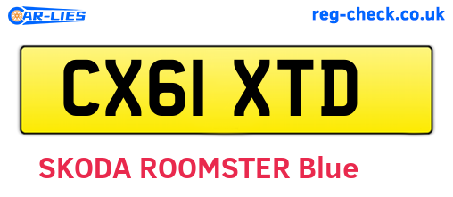 CX61XTD are the vehicle registration plates.