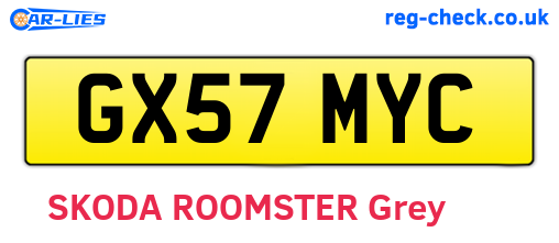 GX57MYC are the vehicle registration plates.