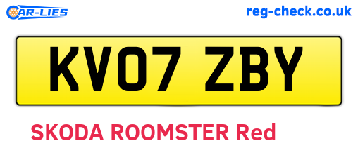 KV07ZBY are the vehicle registration plates.