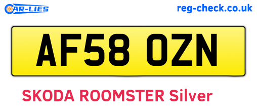 AF58OZN are the vehicle registration plates.
