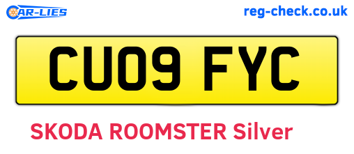 CU09FYC are the vehicle registration plates.