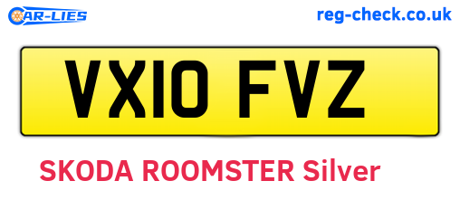 VX10FVZ are the vehicle registration plates.