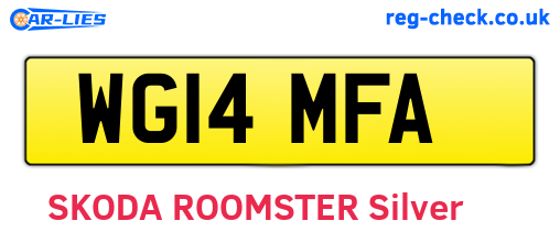 WG14MFA are the vehicle registration plates.