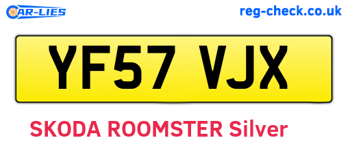 YF57VJX are the vehicle registration plates.