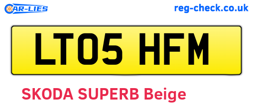 LT05HFM are the vehicle registration plates.