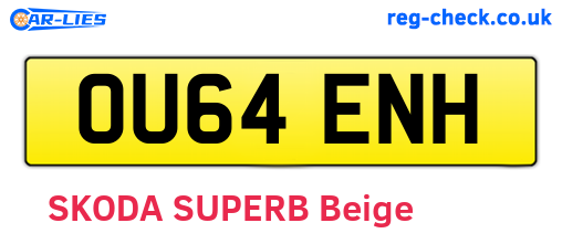 OU64ENH are the vehicle registration plates.