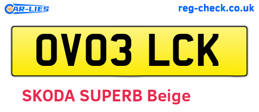 OV03LCK are the vehicle registration plates.