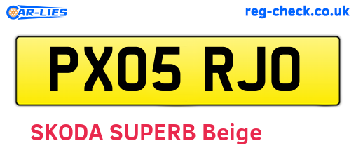 PX05RJO are the vehicle registration plates.