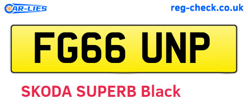 FG66UNP are the vehicle registration plates.