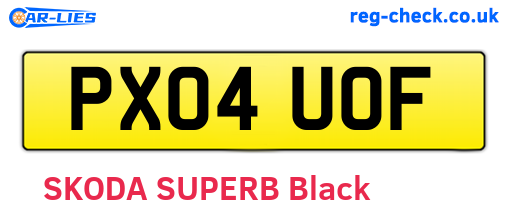 PX04UOF are the vehicle registration plates.