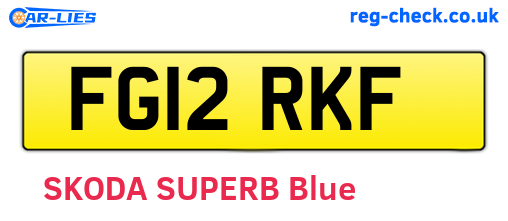 FG12RKF are the vehicle registration plates.