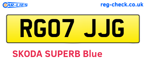 RG07JJG are the vehicle registration plates.
