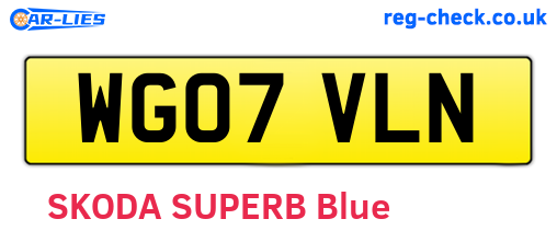 WG07VLN are the vehicle registration plates.
