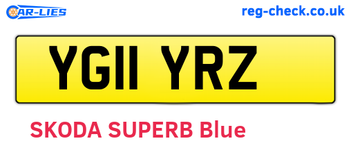 YG11YRZ are the vehicle registration plates.