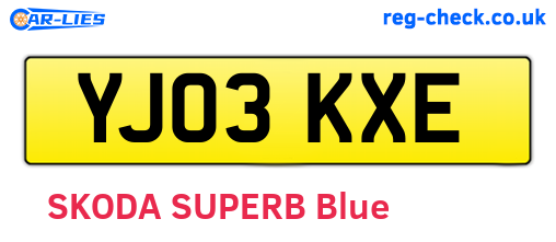 YJ03KXE are the vehicle registration plates.