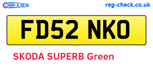 FD52NKO are the vehicle registration plates.