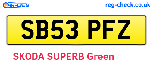 SB53PFZ are the vehicle registration plates.