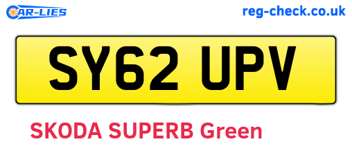 SY62UPV are the vehicle registration plates.