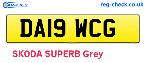 DA19WCG are the vehicle registration plates.