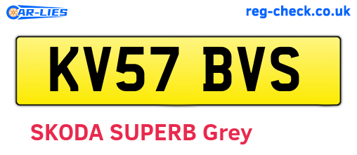 KV57BVS are the vehicle registration plates.