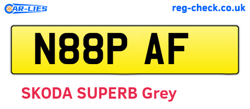 N88PAF are the vehicle registration plates.
