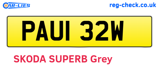 PAU132W are the vehicle registration plates.