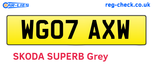 WG07AXW are the vehicle registration plates.
