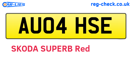 AU04HSE are the vehicle registration plates.