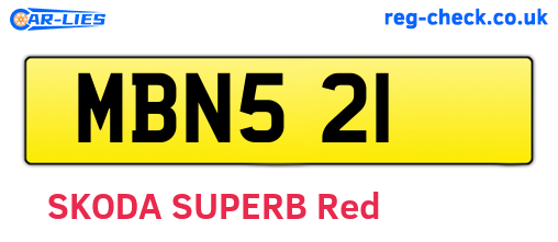 MBN521 are the vehicle registration plates.