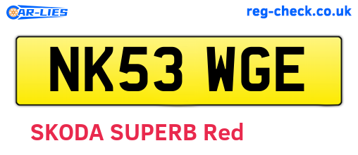 NK53WGE are the vehicle registration plates.