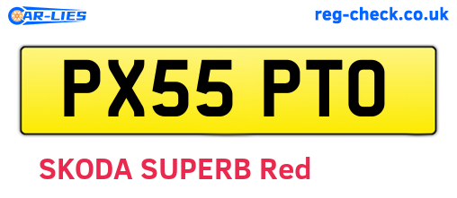 PX55PTO are the vehicle registration plates.