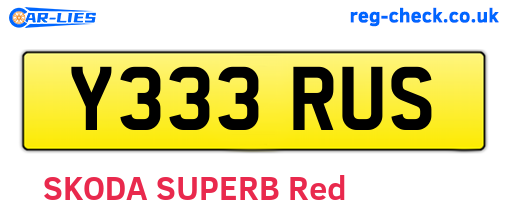 Y333RUS are the vehicle registration plates.