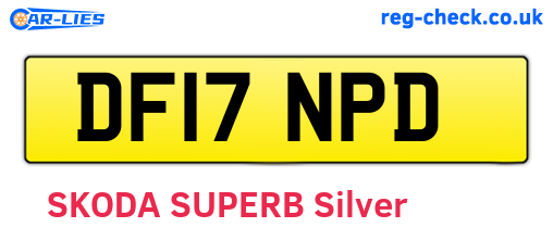 DF17NPD are the vehicle registration plates.
