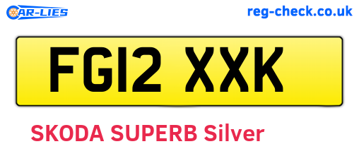 FG12XXK are the vehicle registration plates.