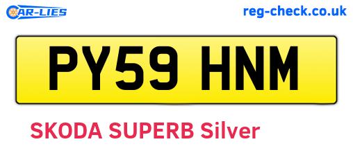 PY59HNM are the vehicle registration plates.