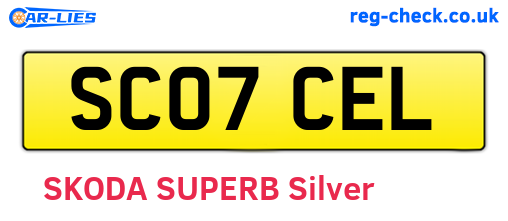 SC07CEL are the vehicle registration plates.