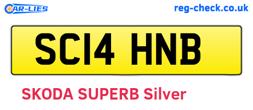 SC14HNB are the vehicle registration plates.