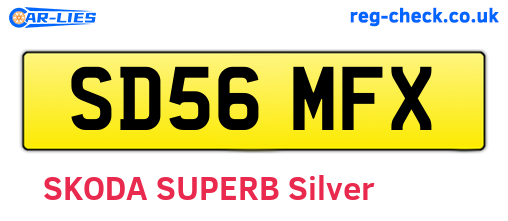 SD56MFX are the vehicle registration plates.